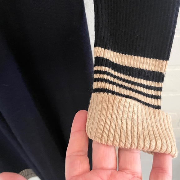 Vintage 60s 70s Knit Midi dress Concelli Academia Varsity Tie-front Blokecore 12 - Picture 3 of 13